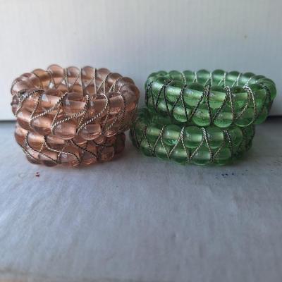 60's glass bead napkin rings