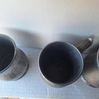 3 pewter steins