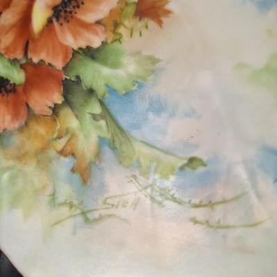 trio handpainted and signed plates