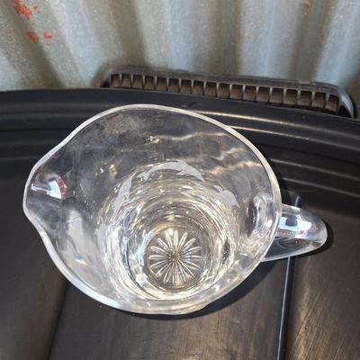 Dolphin Etched lenox crystal pitcher