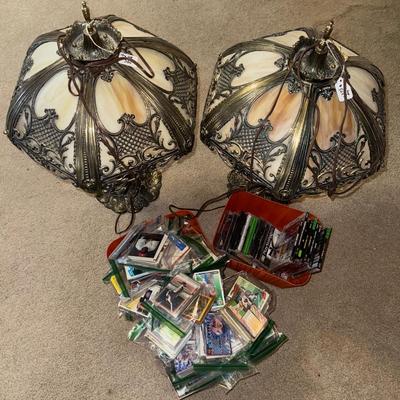 SLAG LAMP, VIDEO GAMES, SPORT CARD LOT
