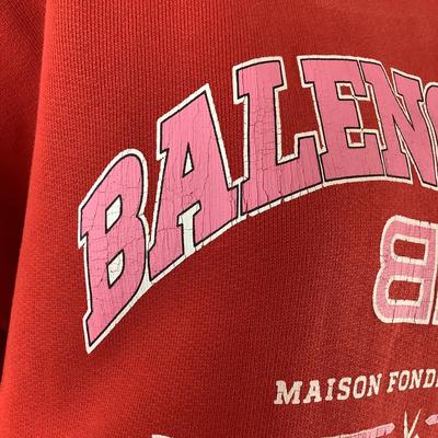 263. BALENCIAGA Unisex Oversized Red Hoodie Size L