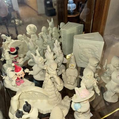 SNOW BABIES, SHELF AND TABLES LOT