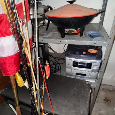 GARAGE BACK WALL SHELF CONTENTS LOT