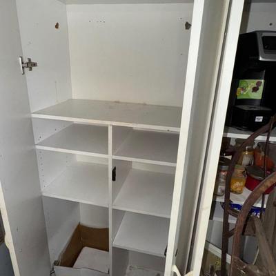 FILING CABINET, WHITE CABINETS, MISCELLANEOUS LOT