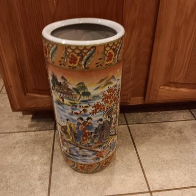 ASIAN THEMED FLOOR VASE