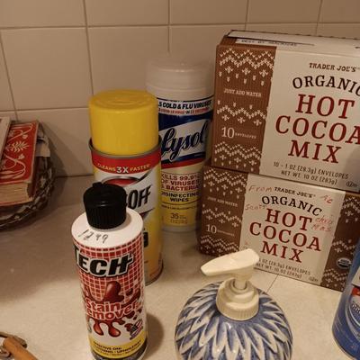 CLEANERS, DUSTERS, WALL CLOCK AND MORE