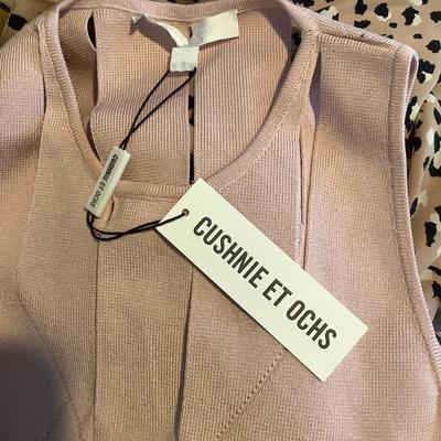 293 New with Tag CUSHNIE ET OCHS Light Pink Knit Crop Top