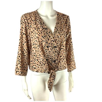 294 The Good Jane Leopard Print Tie Front Blouse
