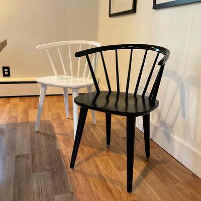 318 Set of 6 Contemporary Black and White Windsor Chairs