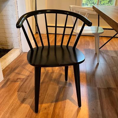 318 Set of 6 Contemporary Black and White Windsor Chairs