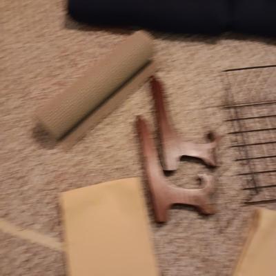 4 LIKE NEW NAVY BLUE CHAIR CUSHIONS, HUMIDIFIER AND MORE