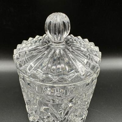 Two Crystal Biscuit Jars