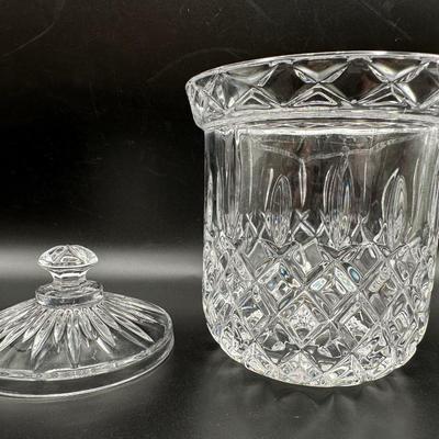 Two Crystal Biscuit Jars