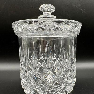 Two Crystal Biscuit Jars