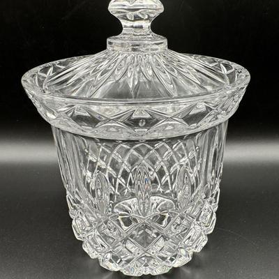 Two Crystal Biscuit Jars