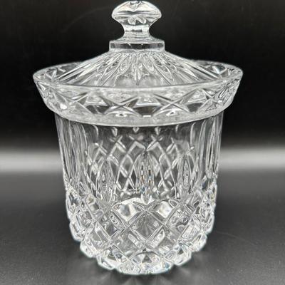 Two Crystal Biscuit Jars