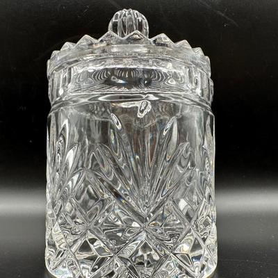Two Crystal Biscuit Jars