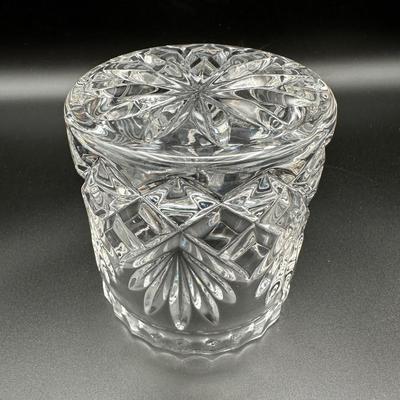 Two Crystal Biscuit Jars