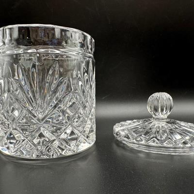 Two Crystal Biscuit Jars
