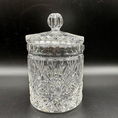 Two Crystal Biscuit Jars