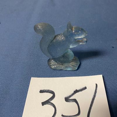 Vintage 2” Clear Glass Squirrel