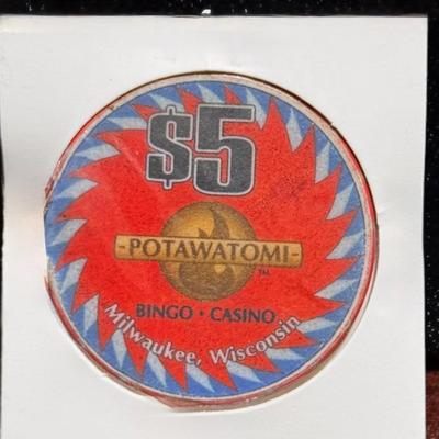 5 Dollar Potawatomi Casino Chip