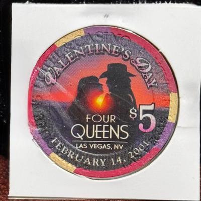 5 Dollar 4 Queens Casino Chip