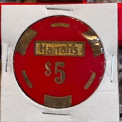 5 Dollar Harrahs Casino Chip