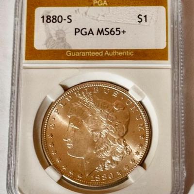 1880 Morgan Silver Dollar Graded MS 65+