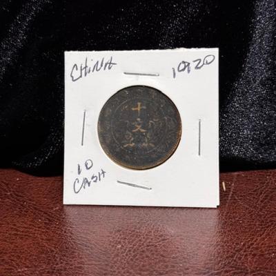 1920 China 10 cash  coin