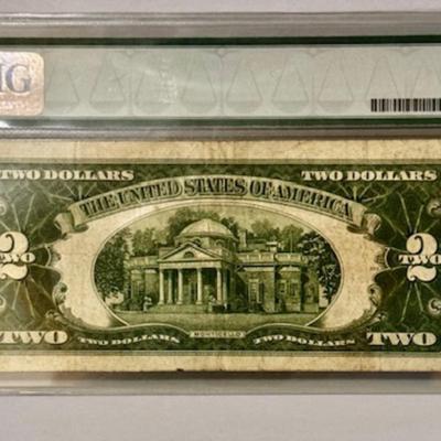 1928G $2 Bill Graded VF 20