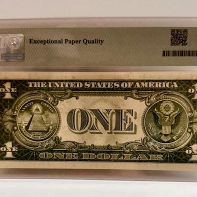 1935E $1 Bill Silver Cert. Graded Gem 66