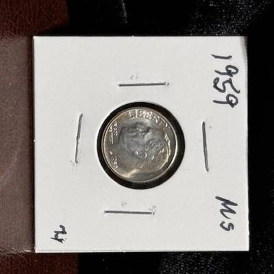 1959 Roosevelt Dime MS