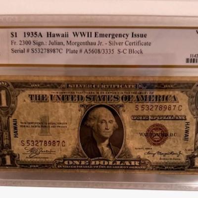 1935A $1 Bill WW II Emg. Issue Hawaii VF 20