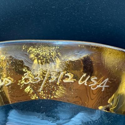 Signed ANNIE GLASS 24 Karat Gold Ruffled Platter