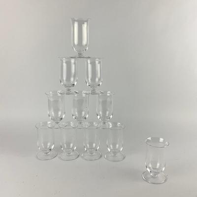 384 Eleven Small Hurricane Glasses By Riedel