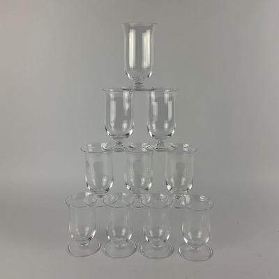 384 Eleven Small Hurricane Glasses By Riedel