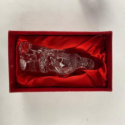 385 American Santa Second Edition Waterford Crystal With Crystal Vase & Crystal Trinket Box