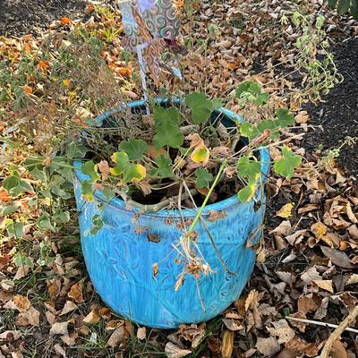 389 Blue Glased Planter