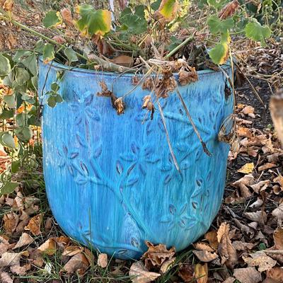 389 Blue Glased Planter