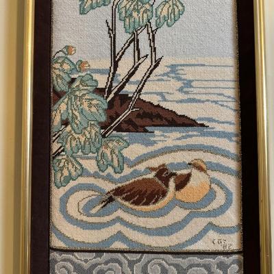 Framed Birds Embroidery