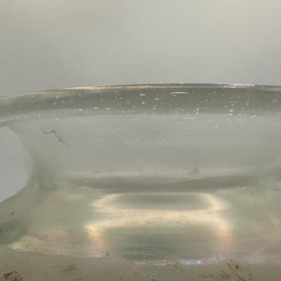 Italian Iridescent Green Blown Glass Vase