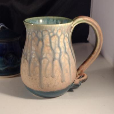 Collection of Pottery Dishes- Mugs and Covered Sugar Bowls