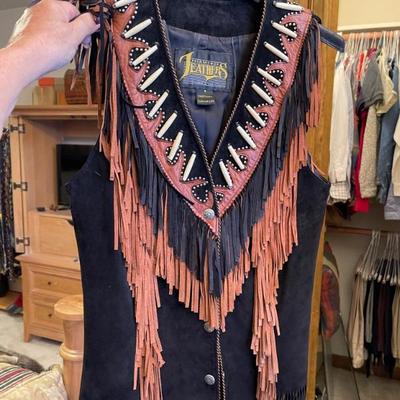 Amazing leather beaded vests 