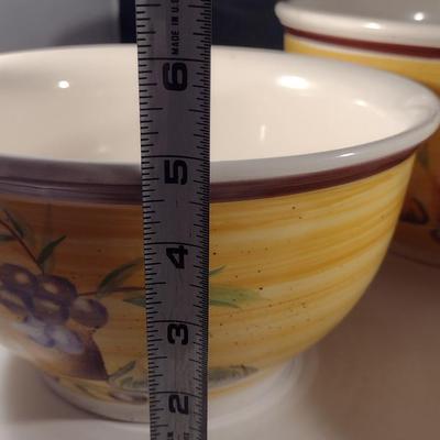 Set of Three Nesting 'Antipasto' Ceramic Bowls