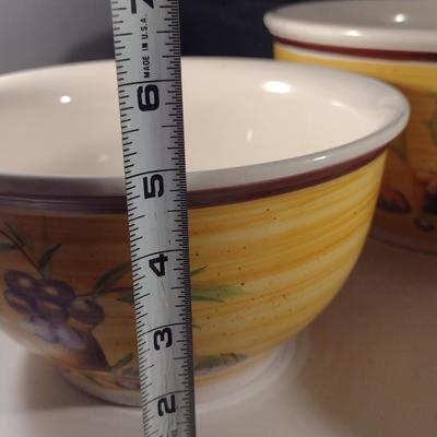 Set of Three Nesting 'Antipasto' Ceramic Bowls