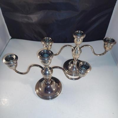 Vintage Pair of Westmorland Weighted Sterling Silver Candelabra #621