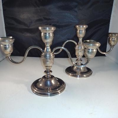 Vintage Pair of Westmorland Weighted Sterling Silver Candelabra #621