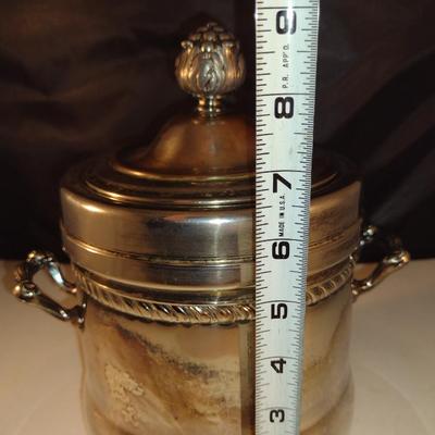 Vintage Federal #1940 Silverplate on Copper Ceramic Lined Ice/Wine Bucket